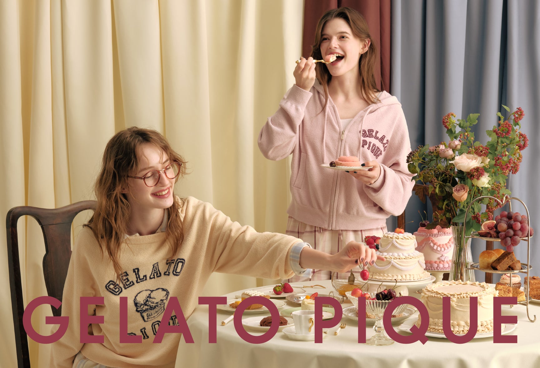 ジェラピケ福袋2026の告知に使われたgelato piqueのルームウェア 公式画像
